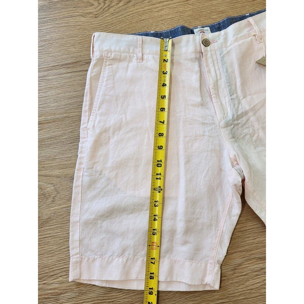 Faherty Shorts Mens 34 (Actual 36) Linen Malibu Pink Preppy Golf Pockets Resort